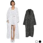 All Over Print Long Coat White - One Size