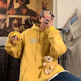 Lettering Bear Detail Hoodie
