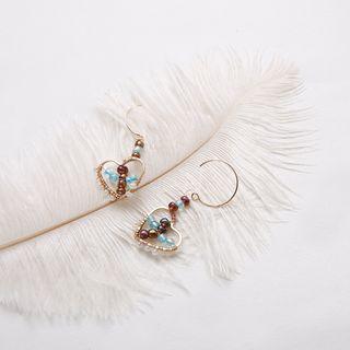 Beaded Heart Dangle Earring