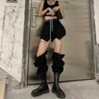 Front Cutouts Crop Tank Top / Detachable Cargo Pants