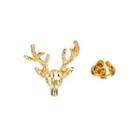 Simple Fashion Plated Gold Christmas Elk Brooch Golden - One Size