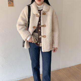 Fleece Hook-and-eye Jacket Off-white - One Size