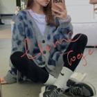 Leopard Print Cardigan Leopard Print - Gray - One Size