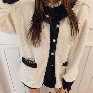 Puff-sleeve Contrast-trim Dumble Jacket