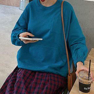 Oversize Pullover / Plaid Midi A-line Skirt