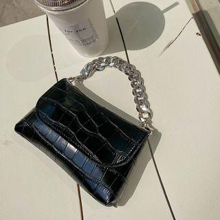 Multi-way Croc-grain Mini Clutch (chain-strap & Belt)