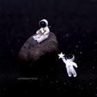 925 Sterling Silver Astronaut Earring Astronaut Earring - One Size