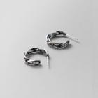 Rattan Sterling Silver Open Hoop Earring 1 Pair - S925 Silver - Silver - One Size