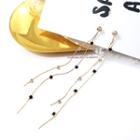 Rhinestone Fringed Earring 1 Pair - Long - Tassel - One Size