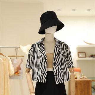 Short-sleeve Zebra Printed Shirt