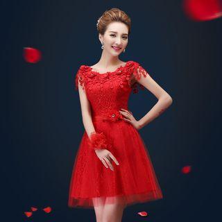 Flower Applique Lace Bridesmaid Dress (6 Designs)
