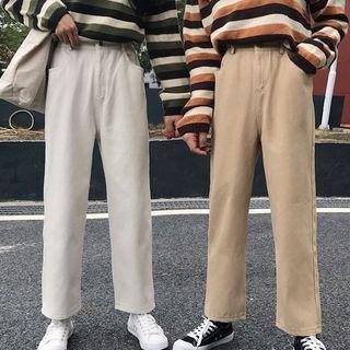 Fleece Linen Straight Fit Jeans