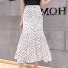 Set: Dotted Midi Mermaid Skirt + Headband