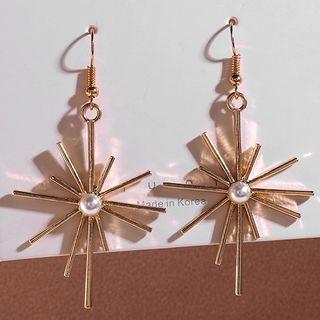 Faux Pearl Star Dangle Earring / Clip-on Earring