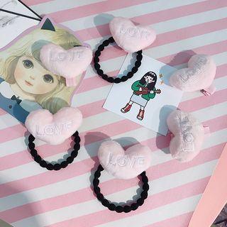 Chenille Heart Hair Clip Pink - One Size