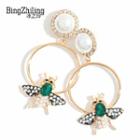 Rhinestone Hoop Drop Earring