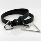 Faux-leather Triangle Buckle Belt