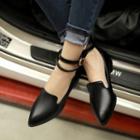 Cross Strap Ankle Strap Pointed Loafers