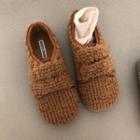 Faux Shearling Adhesive Strap Moccasins