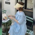 Round-neck Frilled A-line Minidress