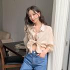 Dip-back Sheer Cotton Shirt