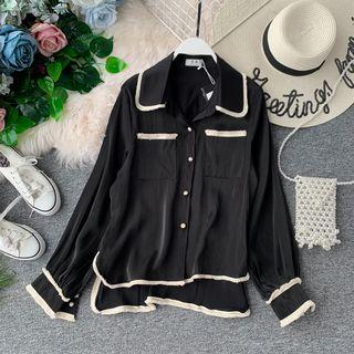 Fringed Trim Pocket Detail Shirt