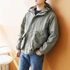 Plus Size Hooded Flap-pocket Windbreaker