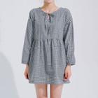 Tie-front Gingham Mini Dress