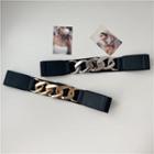 Chunky Chain Elastic Faux Leather Belt