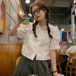 Short-sleeve Bow Crop Shirt