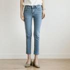 Button-hem Straight-cut Jeans
