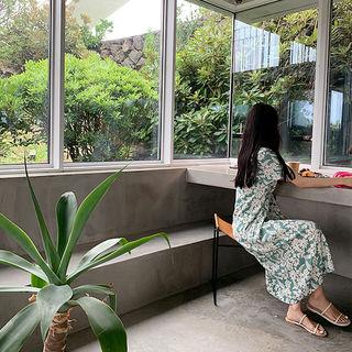 Shirred Long Floral Dress