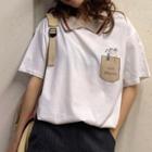 Short Sleeve Collared Printed T-shirt