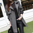 Double-breasted Plaid Trench Coat