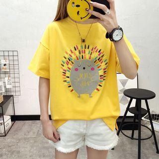 Porcupine Print Short-sleeve T-shirt