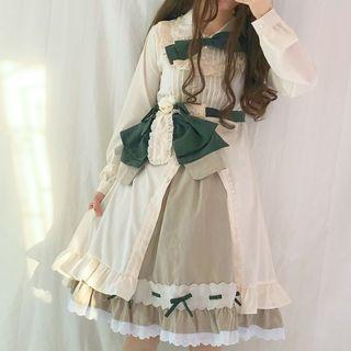 Long-sleeve Bow-accent A-line Lolita Dress/ Short-sleeve Dress