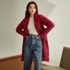 Fringed Hem Tweed Coat