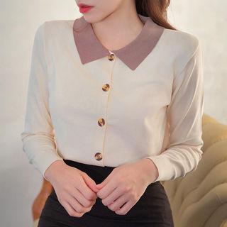 Dali Hotel Contrast-collar Knit Cardigan