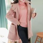 Hooded Zip-up Coat Pink - One Size