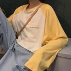 Color-block Cropped Print T-shirt