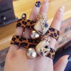 Embellished Leopard Print Hair Tie As Shown In Figure - One Size