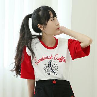 Raglan-sleeve Print T-shirt