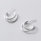 925 Sterling Silver Moon Ring 1 Pair - Silver - One Size