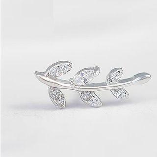 Leaf 925 Sterling Silver Ear Stud Silver - One Size