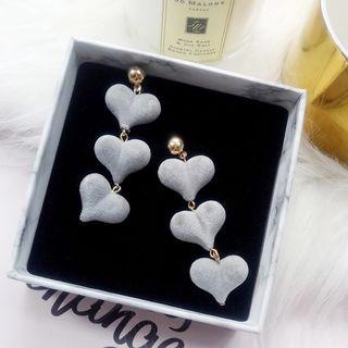 Chenille Heart Dangle Earring As Shown In Figure - One Size