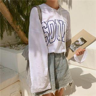 Lettering Slit-side Hoodie