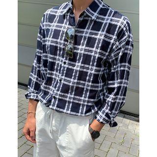 Linen Blend Checked Shirt