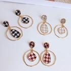 Houndstooth Drop Earring / Clip-on Earring