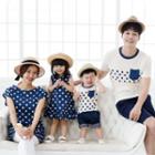 Family Matching Dotted Short Sleeve T-shirt / Dotted Sleeveless Dress
