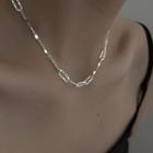 Geometric Sterling Silver Choker 1pc - Silver - One Size